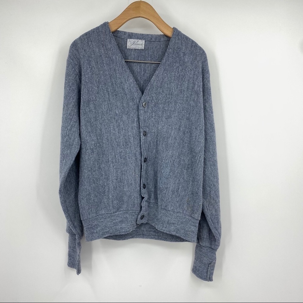 Vintage Pinnacle Blue Grey V Neck Cardigan M